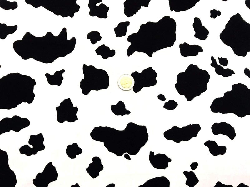 AMORNPHAN 44 Inch Black and White Cow Bull Ox Pattern Printed 100% Cotton Fabric Craft Cloth Kid Patchwork Handmade Sewing Crafting for 1 Yard - Image 2